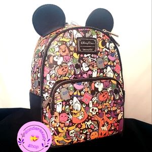 Disney Parks Halloween Mickey Minnie Donald Candy Corn Loungefly Backpack